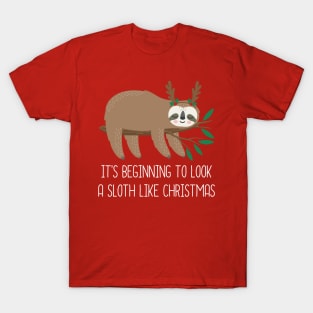 It's Beginning To Look A Sloth Like Christmas T-Shirt